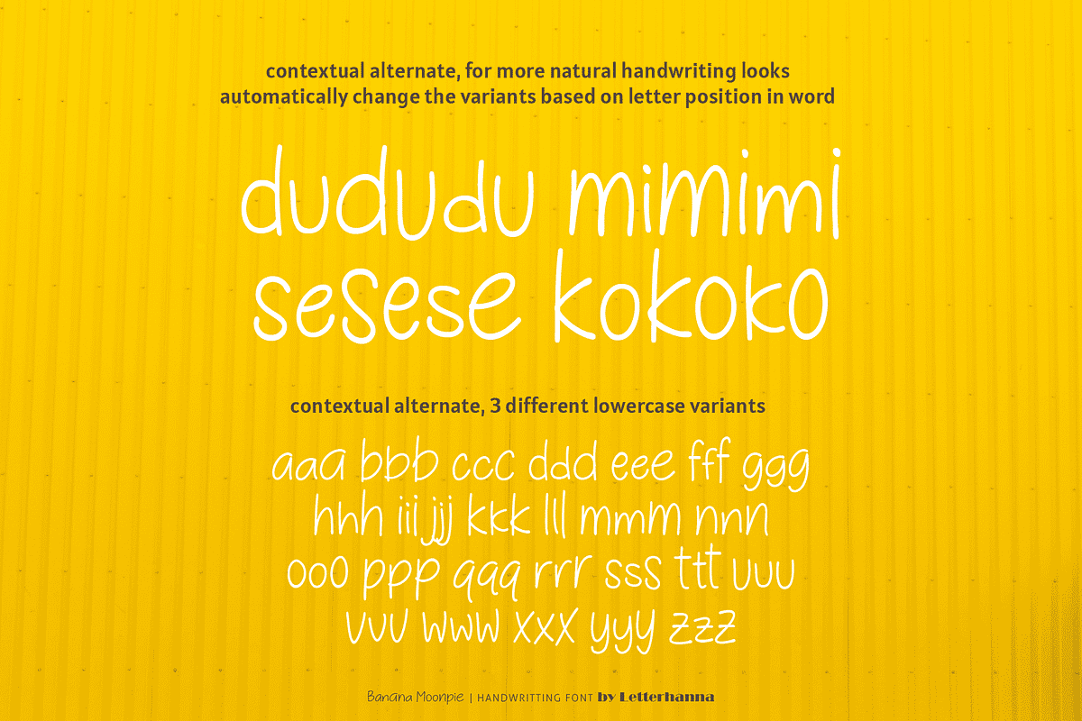 Banana Moonpie Kids Handwriting Font, a Handwritten Font by Letterhanna Studio (Photo 10 of 14)