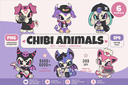 Chibi animals 12. Tshirt, PNG., an Animal Illustration by KENO Mascots (Thumbnail 1 of 6)