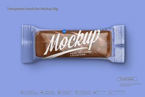 Transparent Chocolate Bar Mockup 50g