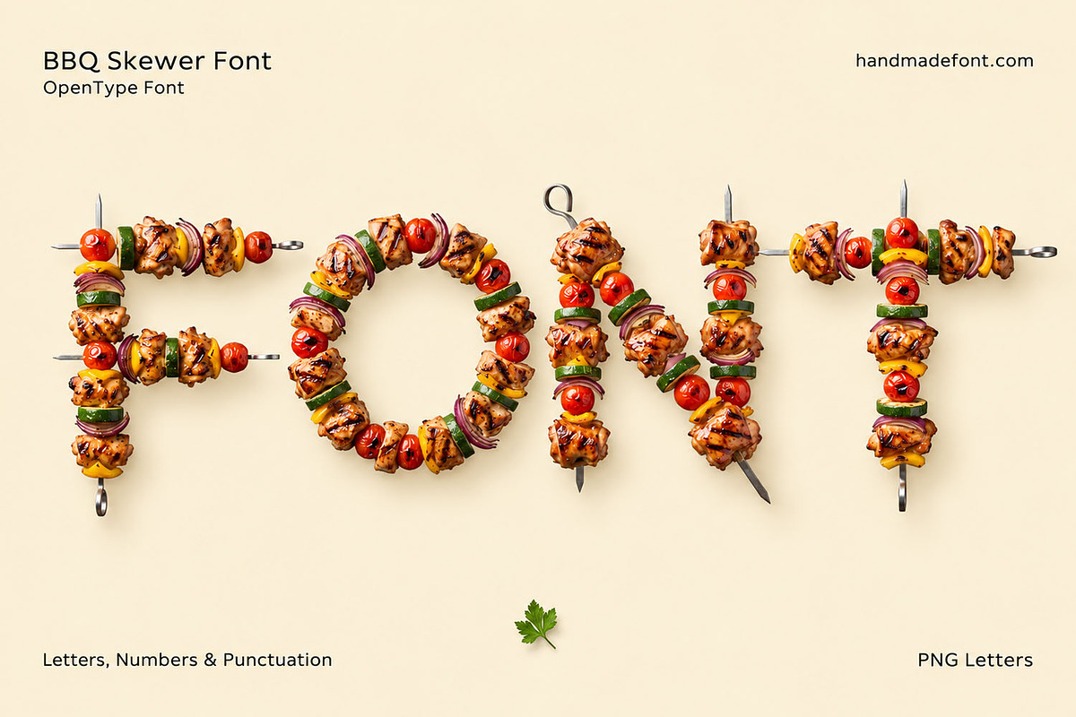 BBQ Skewer Font, a Sans Serif Font by Handmadefont (Photo 1 of 15)