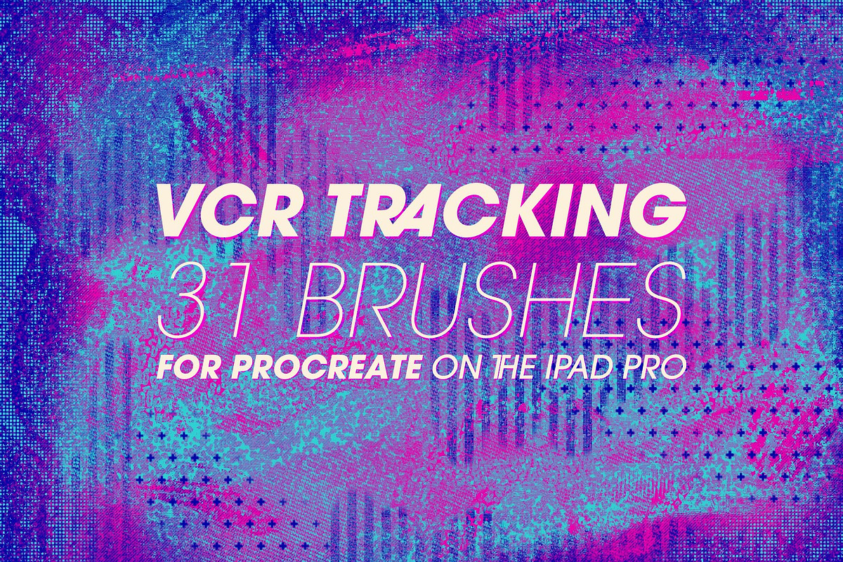 VCR Tracking Procreate Brushes, a Brush Add-On by LuOtero (Photo 1 of 6)