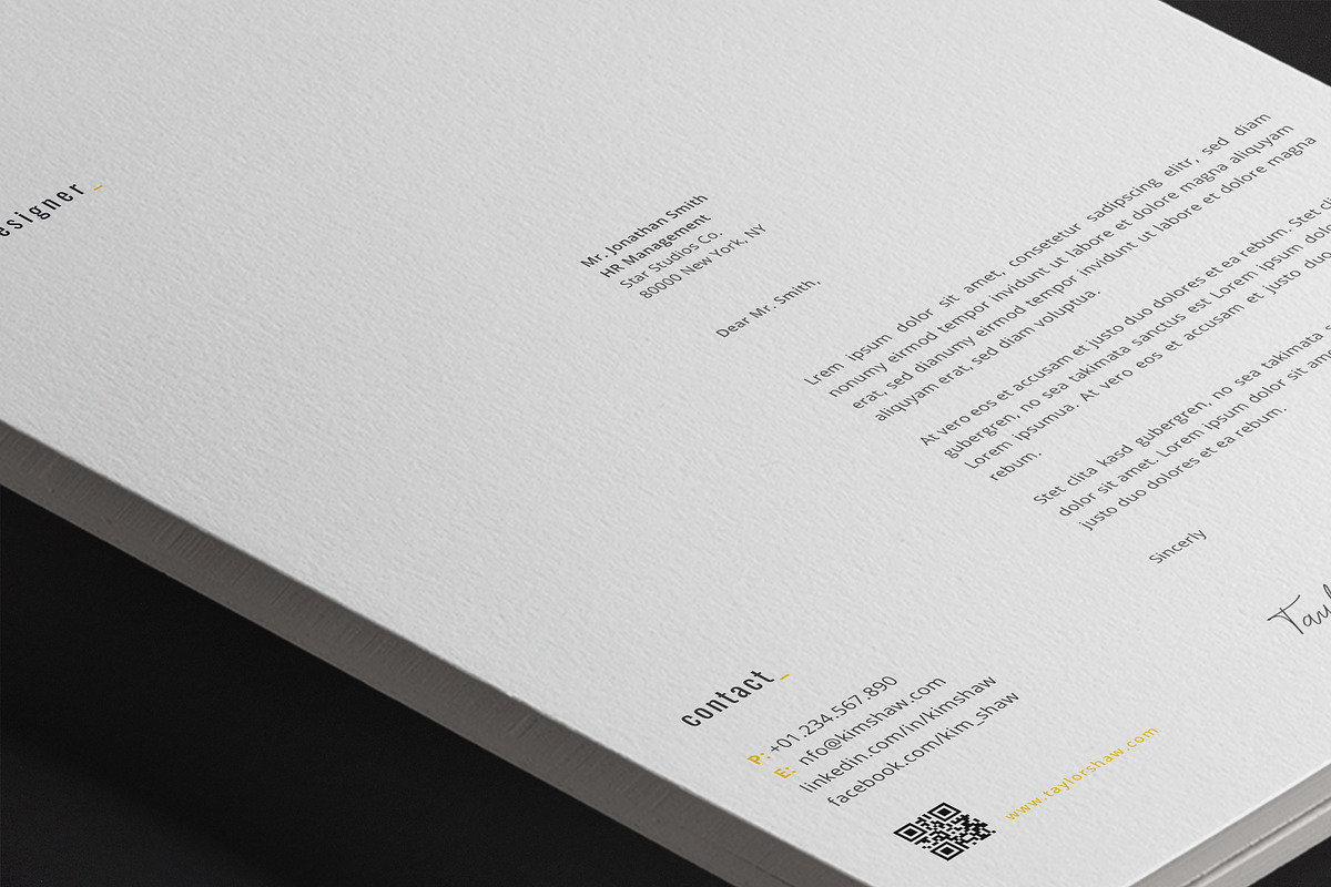 Taylor Resume Template, a Resume Template by Nina Shaw (Photo 8 of 10)