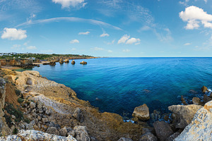 Atlantic rocky coast (Albufeira, Algarve, Portugal)., a Nature Photo by YuriyB
