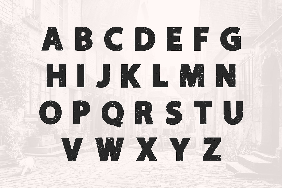 Varsity Grunge Vintage Retro Font, a Sans Serif Font by Fourteen Letter (Photo 6 of 7)