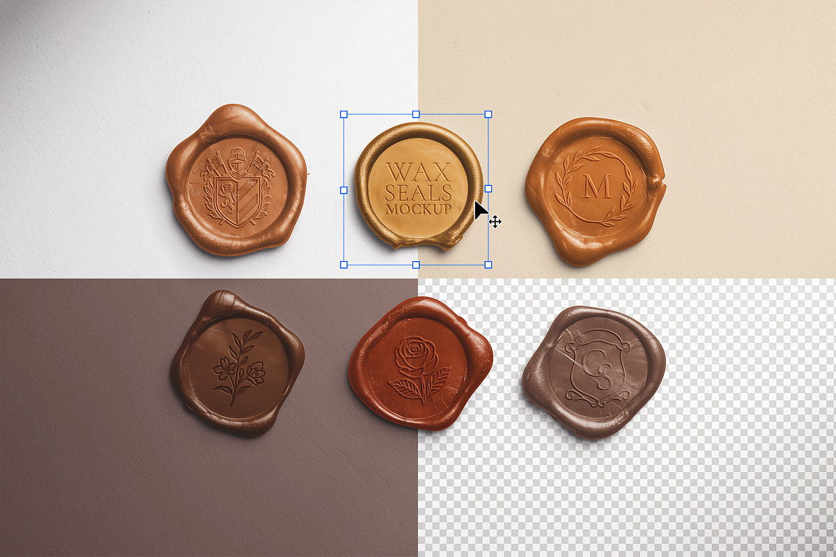Metallic Wax Seals Mockup, a Product Mockup by Custom Scene (Photo 5 of 12)