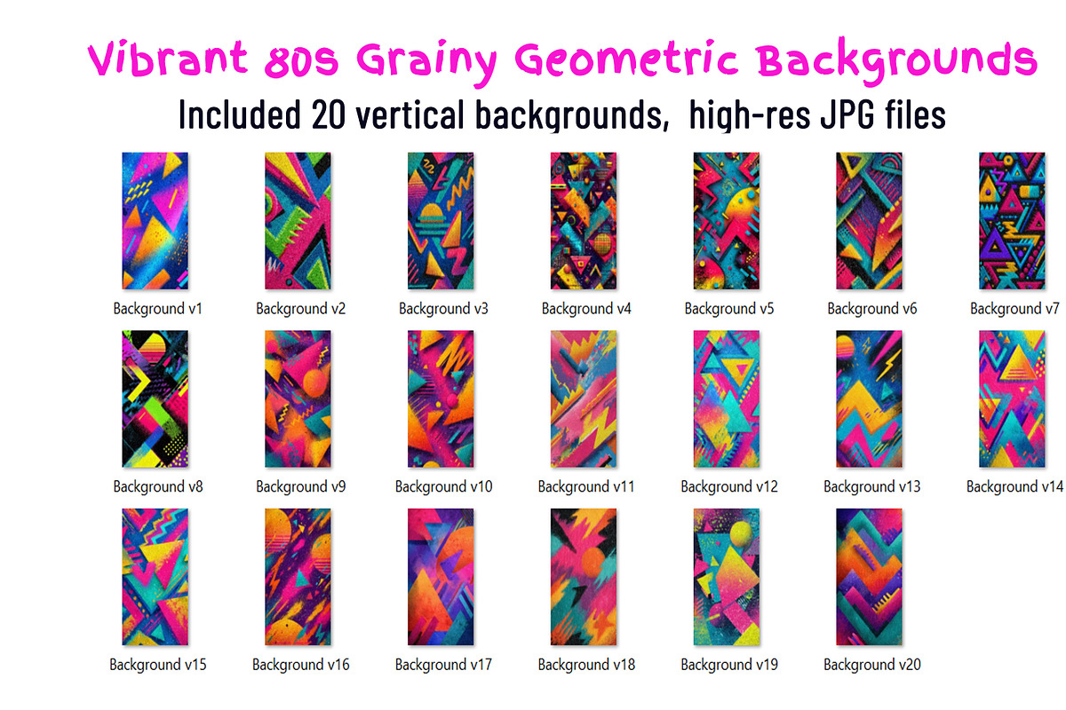Vibrant 80s Retro Grainy Backgrounds, a Background Graphic by ArtIrisArt (Photo 3 of 5)