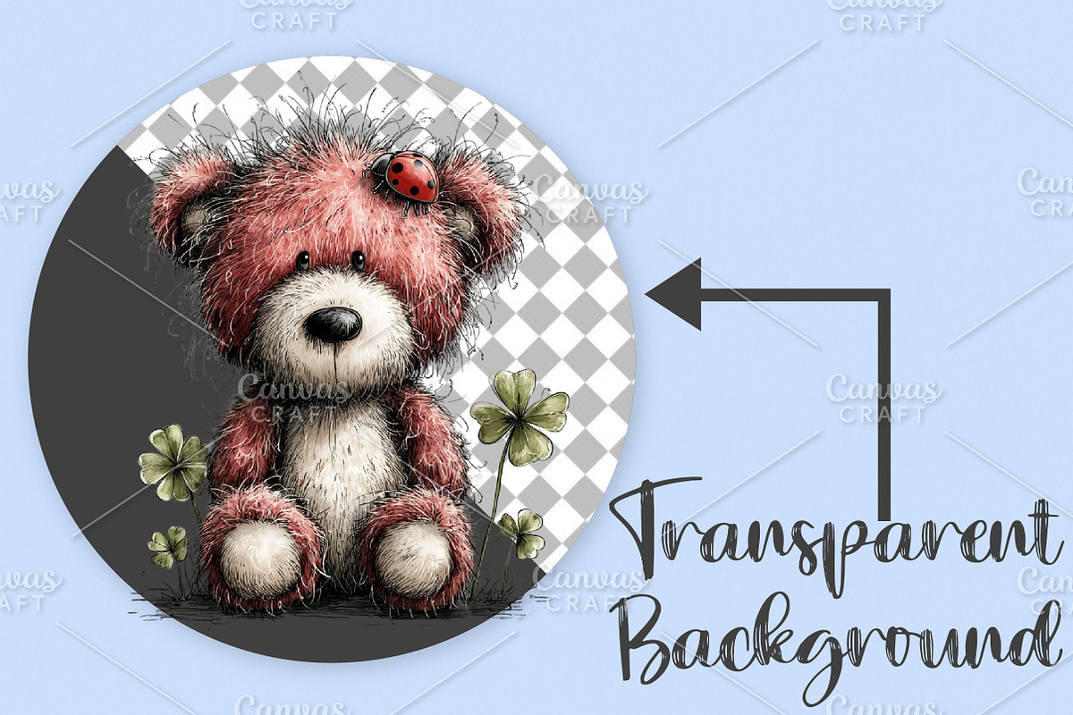 Whimsical Spring Teddy Bear Clipart, an Illustration by Canvas Craft (Photo 2 of 7)
