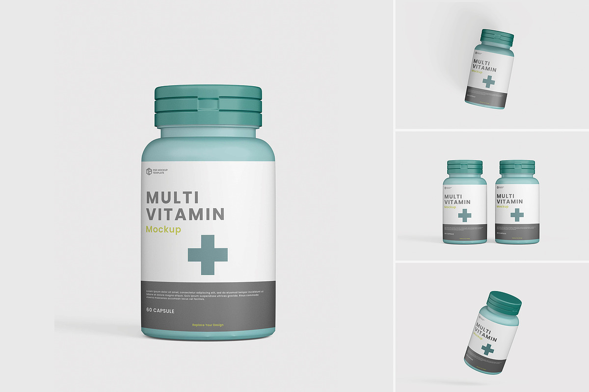 Supplement Jar / Bottle Mock-Up, a Packaging Mockup by tiyasprabawa (Photo 1 of 5)