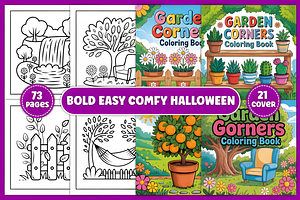 Garden Corners: Bold Easy Coloring, a Decorative Illustration by Coco Bloom