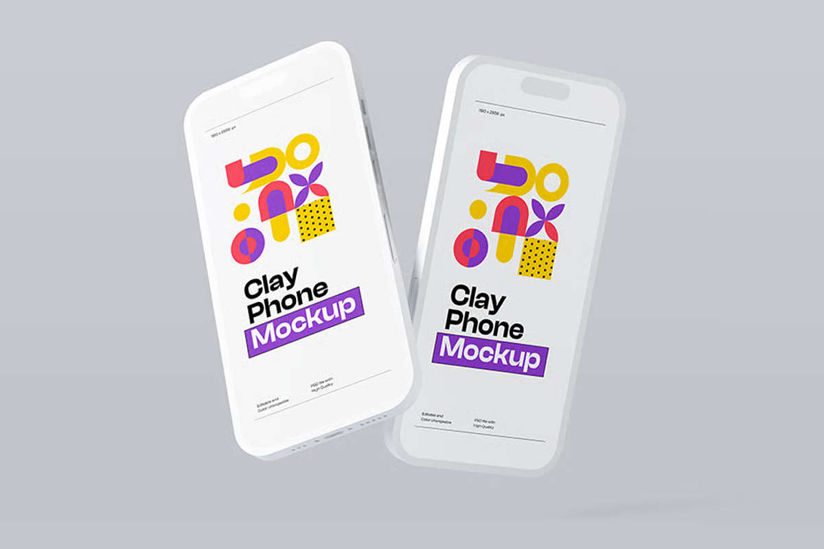 Clay Phone Screen Mockup Set, an Android Mockup by graphicsauce (Photo 4 of 4)