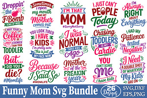 Funny Mom Designs Svg Bundle, an Object Graphic by DollarSmart
