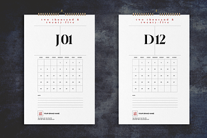 Minimal Numbers Wall Calendar 2025, a Stationery Template by Boris Cupac