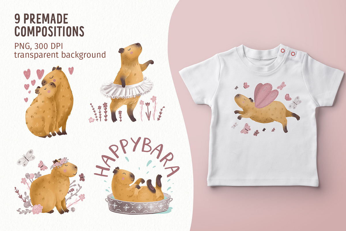 Adorable Capybaras clipart, an Animal Illustration by PenguinArtStudio (Photo 3 of 7)
