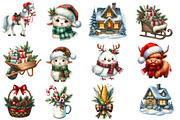 Christmas Farm Sublimation Clipart, an Illustration by Designworld (Thumbnail 4 of 6)