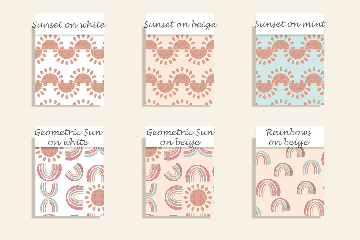 Hand-Drawn Boho Rainbow Patterns Set, a Pattern Graphic by Oksana Dovhopol Art (Photo 8 of 32)