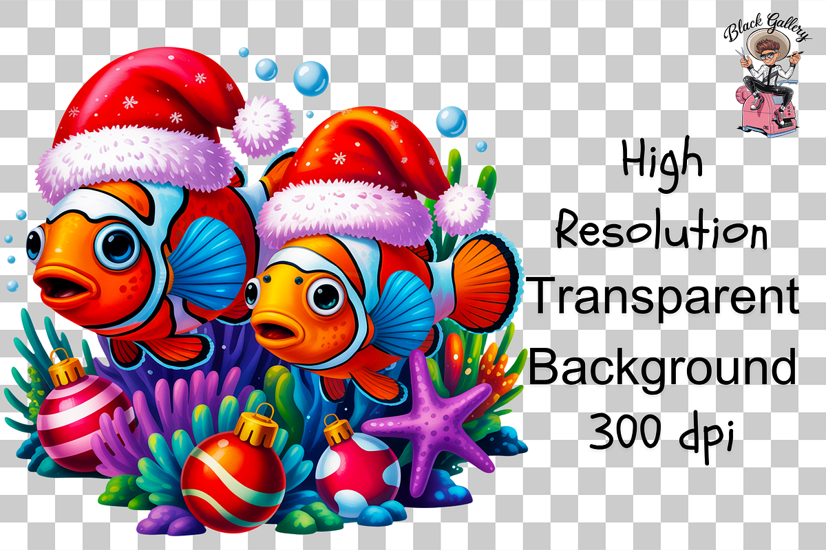 Christmas Fish PNG Bundle, a Graphic by Clipart Studio (Photo 10 of 11)
