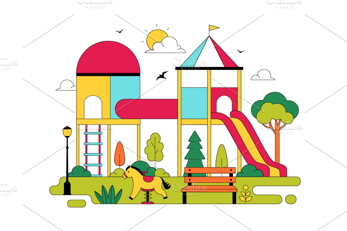 10 Playground Vector Illustration, an Object Illustration by denayunebgt (Photo 4 of 4)