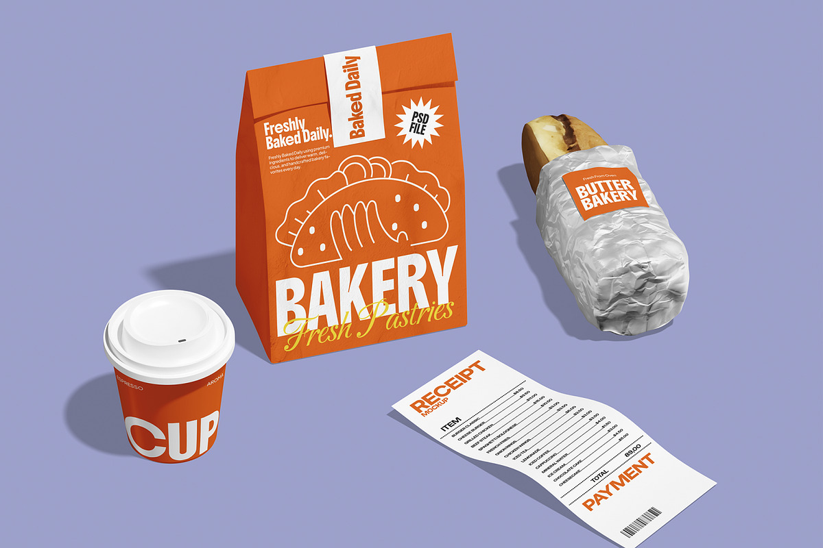 Restaurant Takeaway Mockup, a Packaging Mockup by Permadi Creative (Photo 3 of 5)