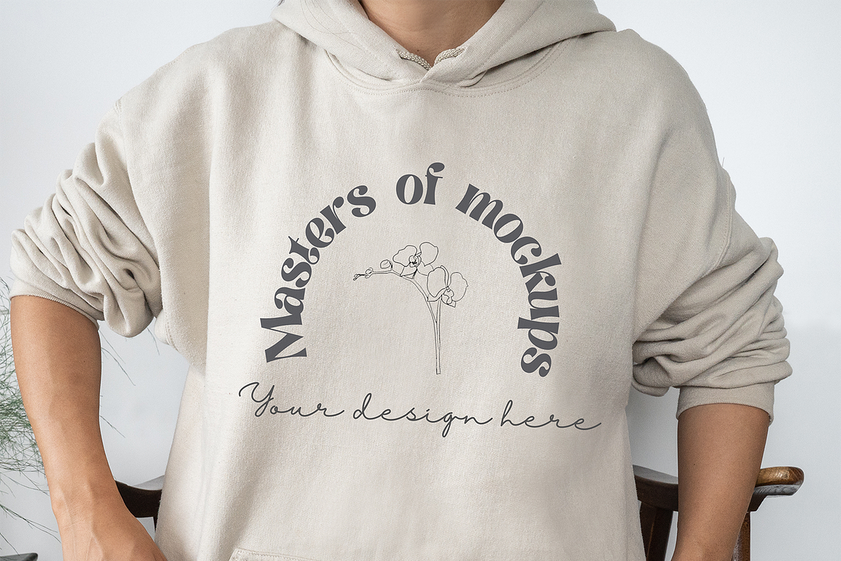 Beige Hoodie Mockup Gildan, a Hoody Mockup by Masters of Instagram