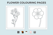 Flower coloring page vector for kids, a Stationery Template by Iftikhar Alam (Thumbnail 5 of 6)