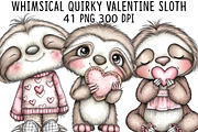 Whimsical Quirky Valentine Sloth PNG, a Graphic by CraftArtStudio (Thumbnail 1 of 6)