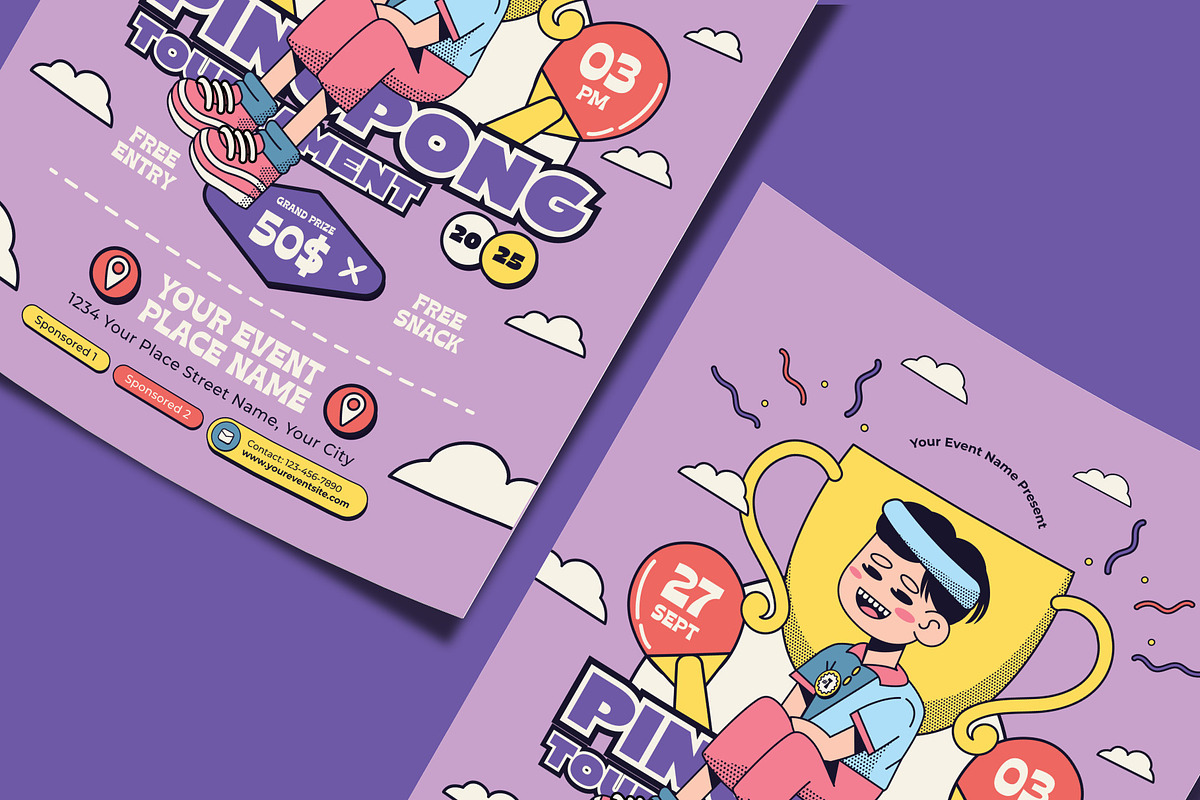 Ping Pong Tournament Flyer Template, a Flyer Template by Tiptop Graphic (Photo 3 of 5)