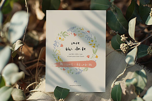 Pastel Wreath Save the Date Template, an Invitation Template by Filip Studio