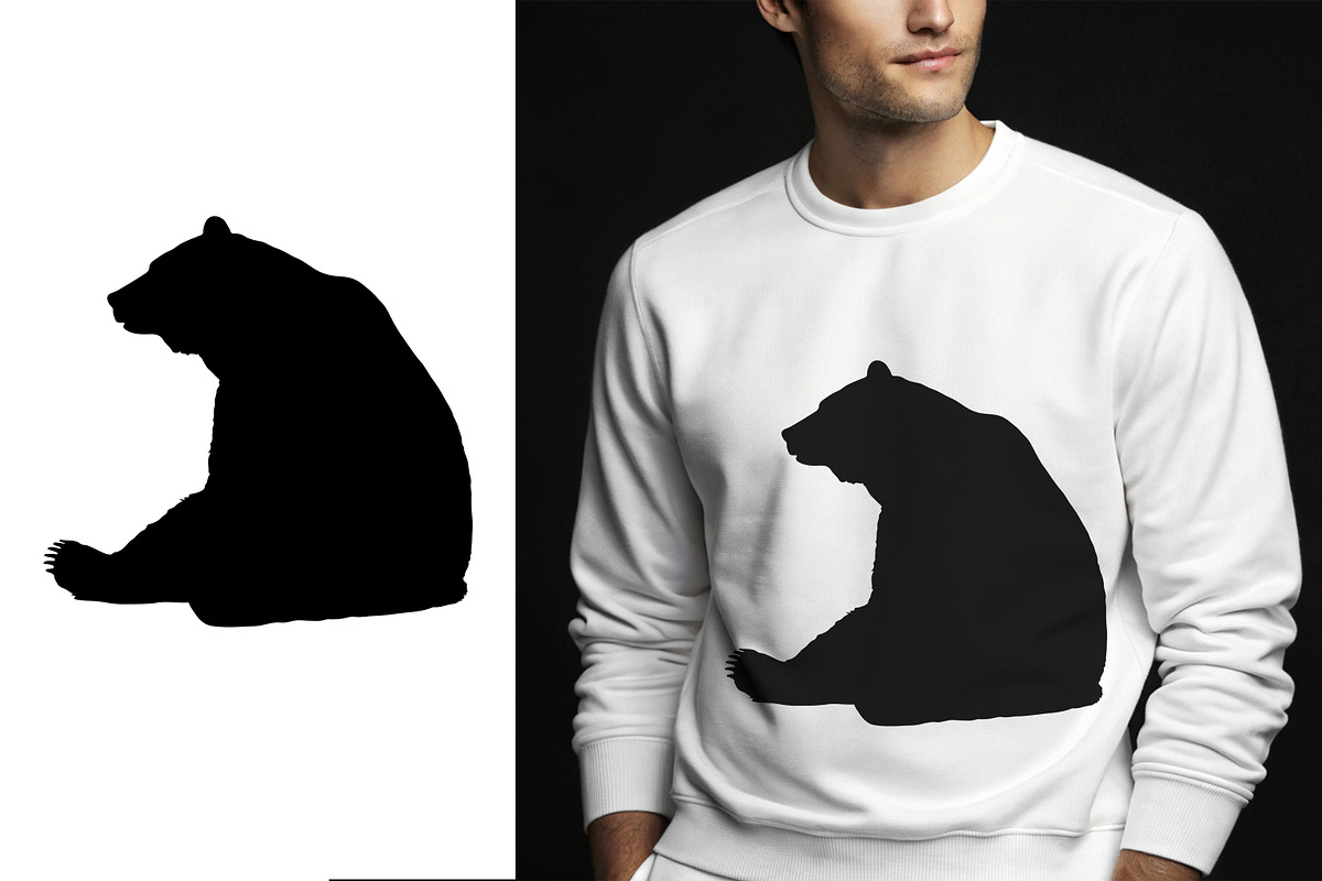 Wild Bear Silhouette Wildlife Animal, an Animal Illustration by Unique Design Team (Photo 5 of 5)