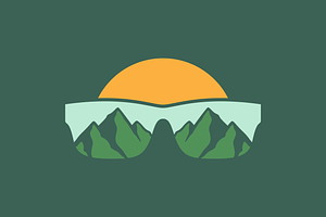 sunglasses adventure mountain logo, a Branding & Logo Template by devastd