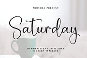 Saturday | Script Font, a Handwritten Font by Scratchones (Thumbnail 1 of 8)