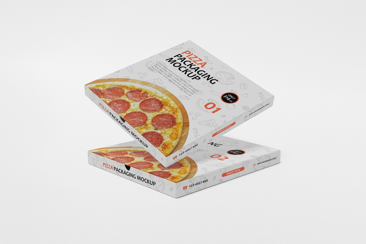 Pizza Box Packaging Mockup, a Packaging Mockup by Graphic Deal (Photo 7 of 7)