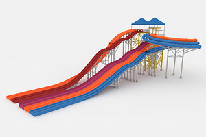 3D Model Waterpark Slide 14