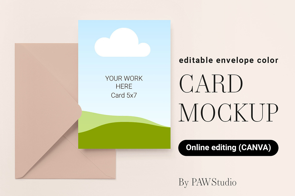 Card Mockup 5x7 Online Edit 8e Canva, a Product Mockup by PawMockups 2 (Photo 1 of 11)