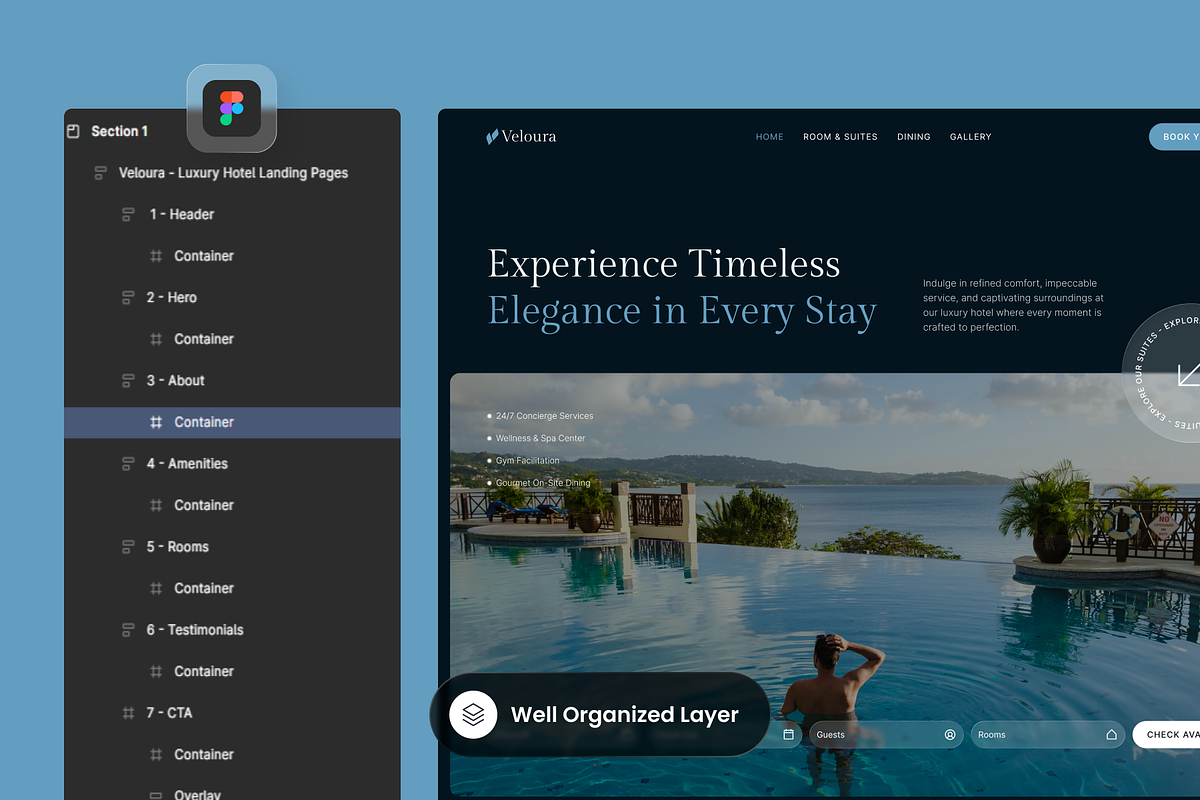 Veloura - Luxury Hotel Landing Pages preview 2