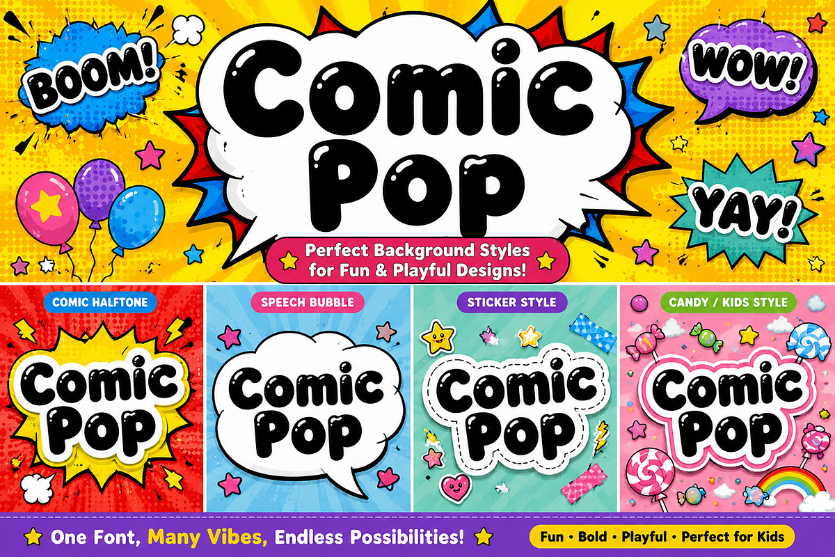 Comic Pop, a Slab Serif Font by Wow Magic (Photo 3 of 7)
