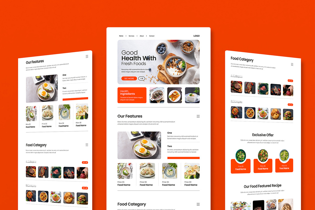Food Email Newsletter for Restaurant, an UI Kit Template by MightyDesign (Photo 1 of 9)
