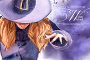 Hand-Painted Wicked Witch Clipart, a Seasonal Illustration by ArtCreationsDesign (Thumbnail 8 of 13)