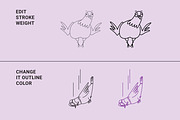 23 Funny pigeons vector illustration, an Animal Illustration by Yanakicc (Thumbnail 4 of 9)