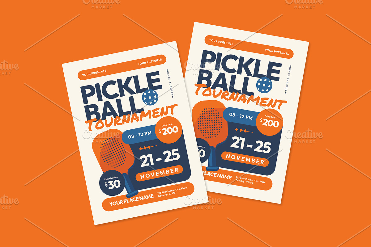 Pickleball Tournament - Flyer, a Brochure Template by Izdihaar_Studio (Photo 2 of 3)