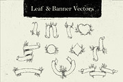 Leaf & Banner Vectors, an Illustration by lups design (Thumbnail 1 of 5)