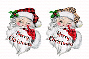 Santa face. Leopard, buffalo plaid, an Illustration by EphrazyGraphics (Thumbnail 2 of 2)