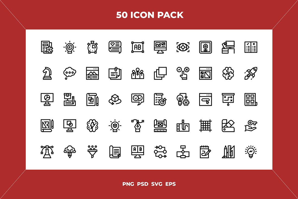 Design thinking icons, an Outline Icon by Wencory (Photo 1 of 2)