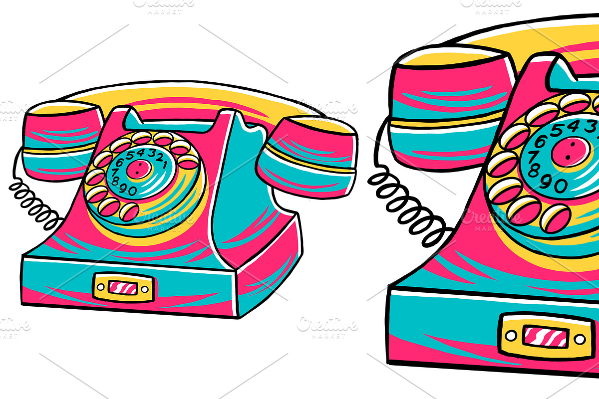 Telephone (90's Vibe) Vector, an Object Graphic by MEDZ (Photo 1 of 3)