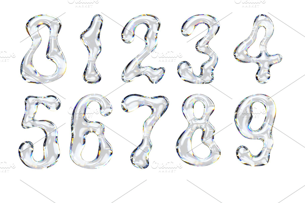 Transparent Glassy Alphabet, Numbers, an Illustration by Stellalunarts (Photo 3 of 5)