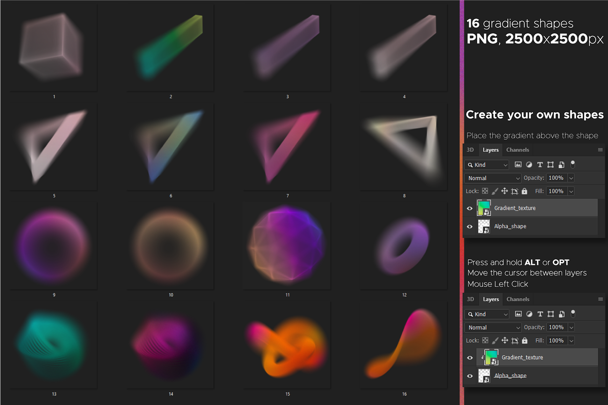 Colorful Gradient Textures & Shapes, a Texture Graphic by maximmmmum (Photo 5 of 9)