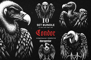10 Bundle Dark Art Condor Bird, an Illustration by Morspective