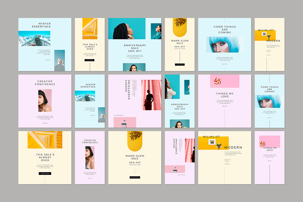 600 Minimalist Instagram Bundle, a Social Media Template by Creatchees.std (Photo 5 of 37)