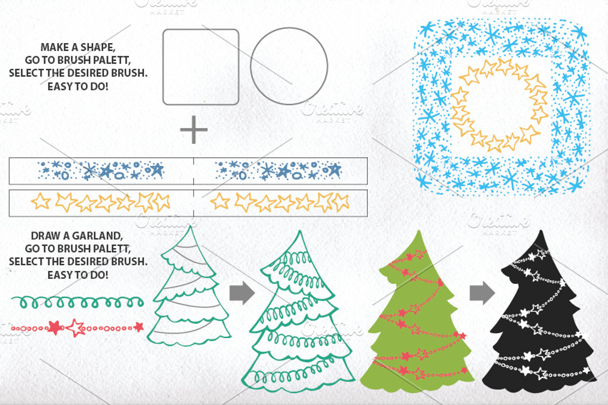 Holiday,Christmas Garland brushes, a Brush Add-On by Tatianakost49 (Photo 3 of 7)