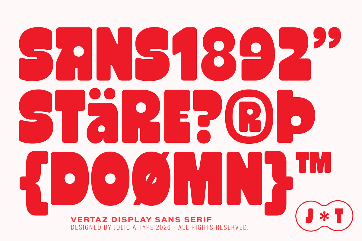 Vertaz Display | Chunky Font, a Sans Serif Font by Jolicia Type (Photo 3 of 11)