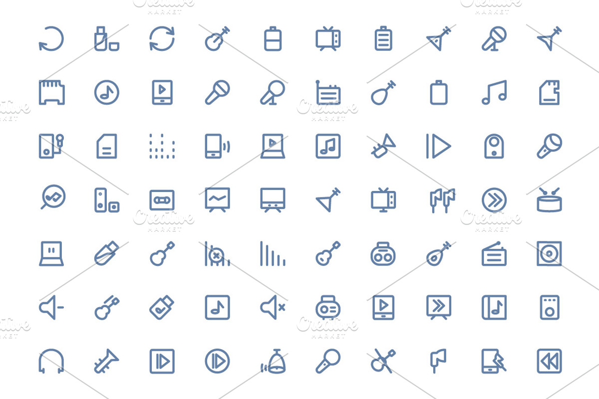 100+ Music Line Icons preview 2